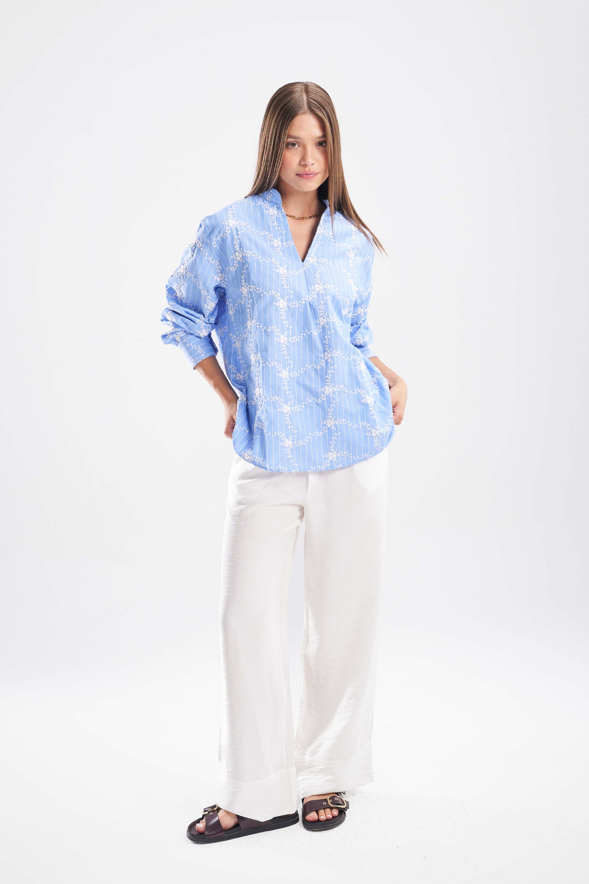 Blue Jacquard Shirt