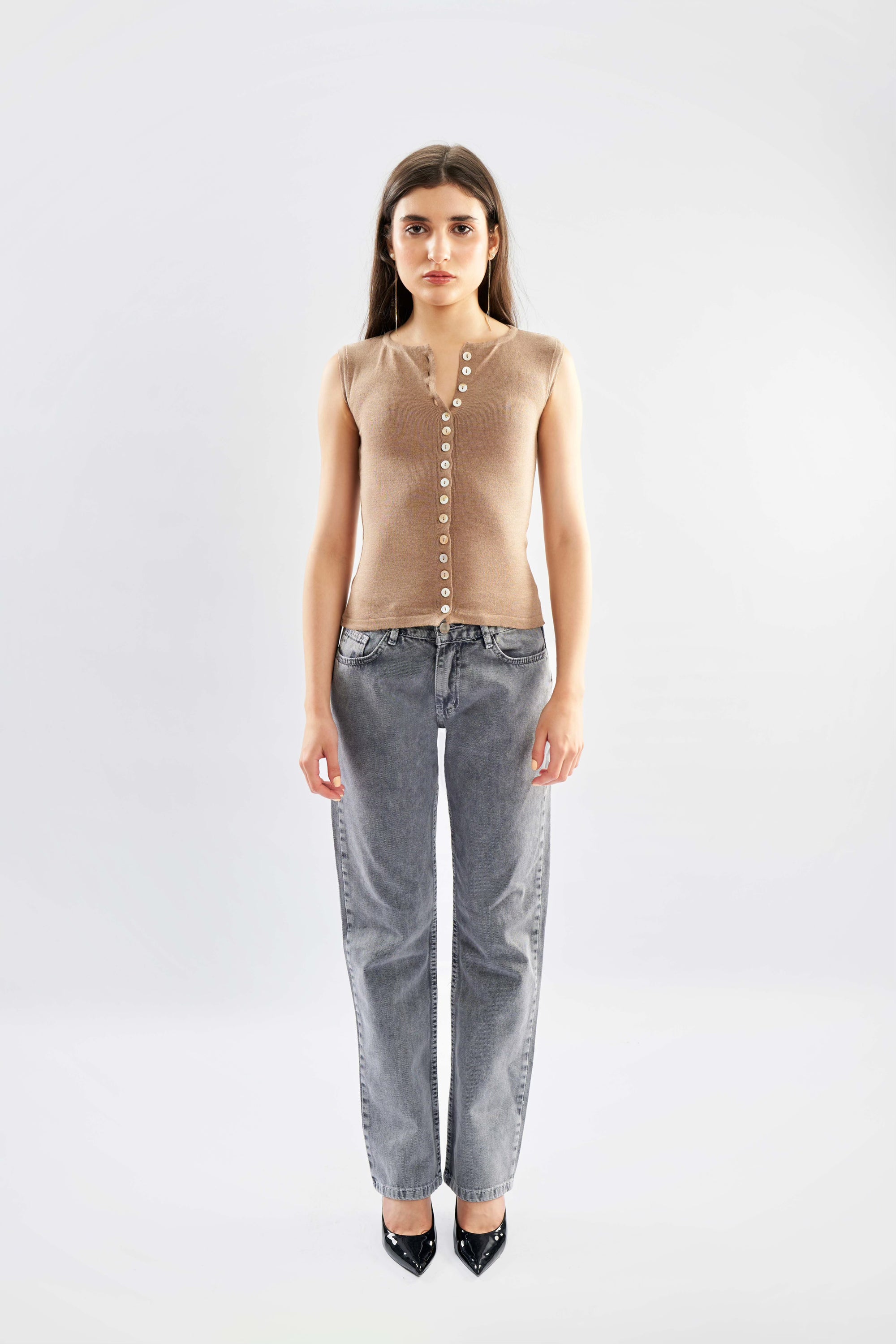 Knit Button Up Top