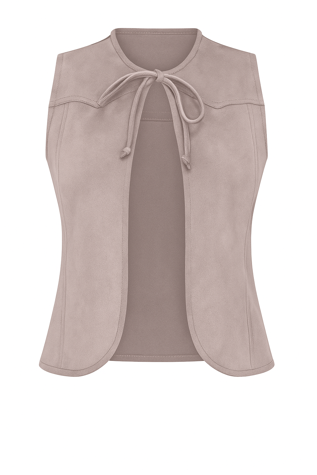Suede Tie Front Vest