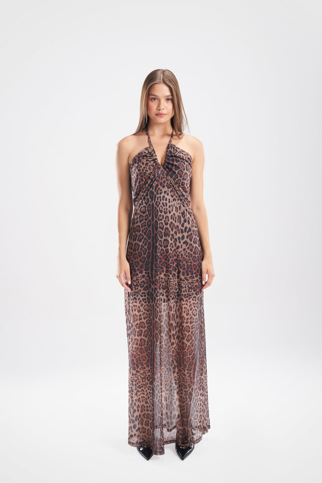 Patterned Halter Dress