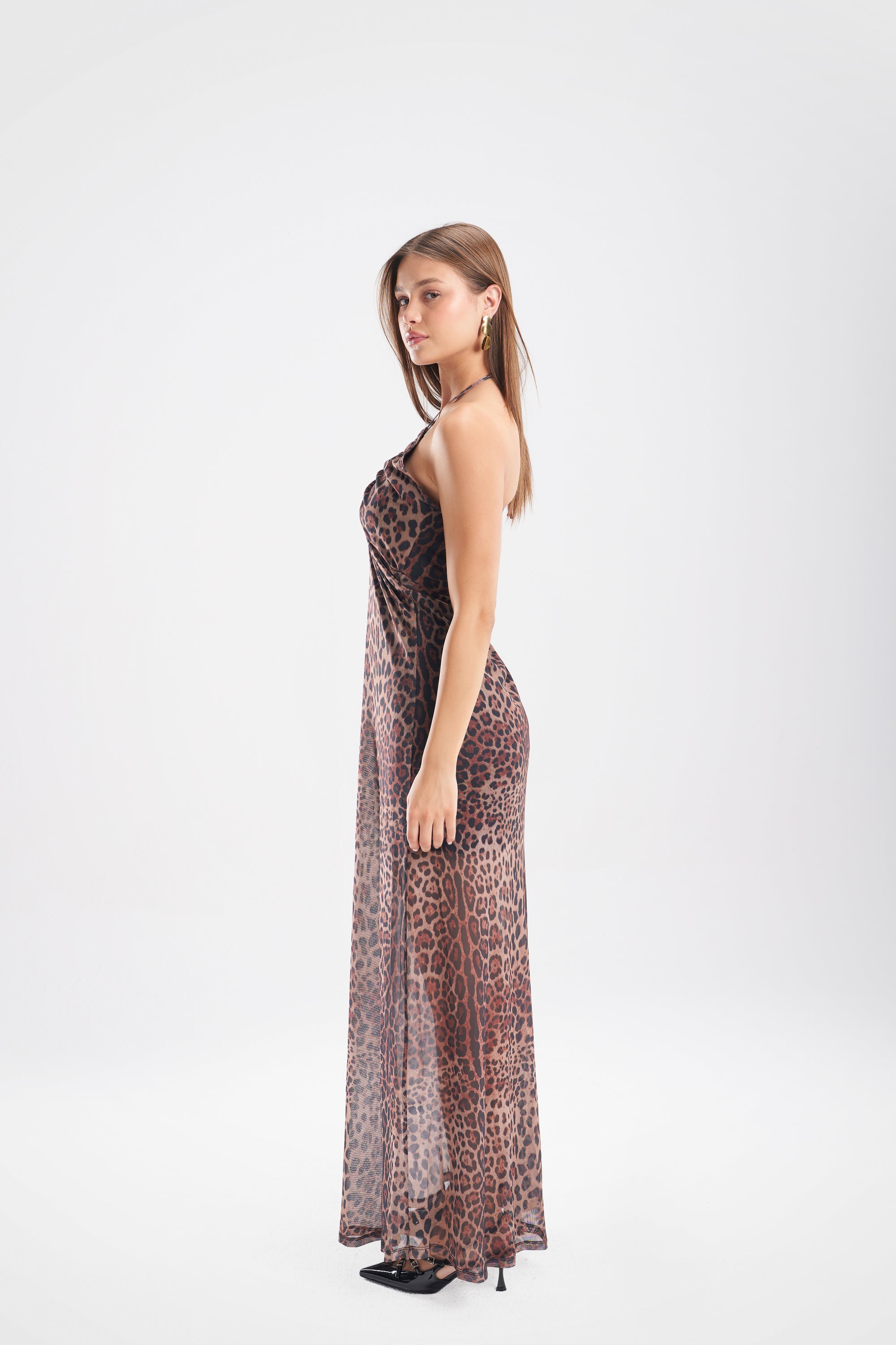 Patterned Halter Dress
