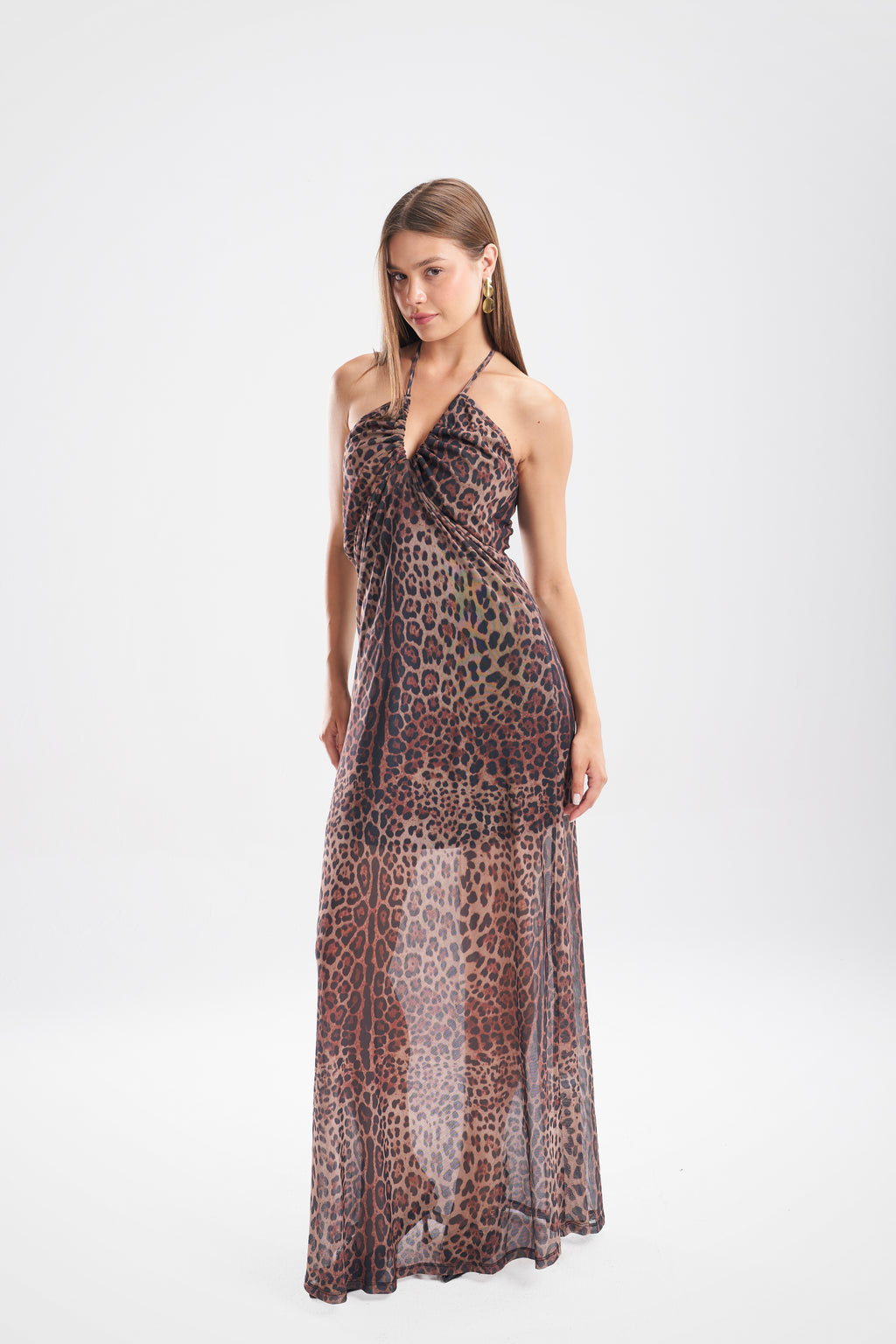 Patterned Halter Dress