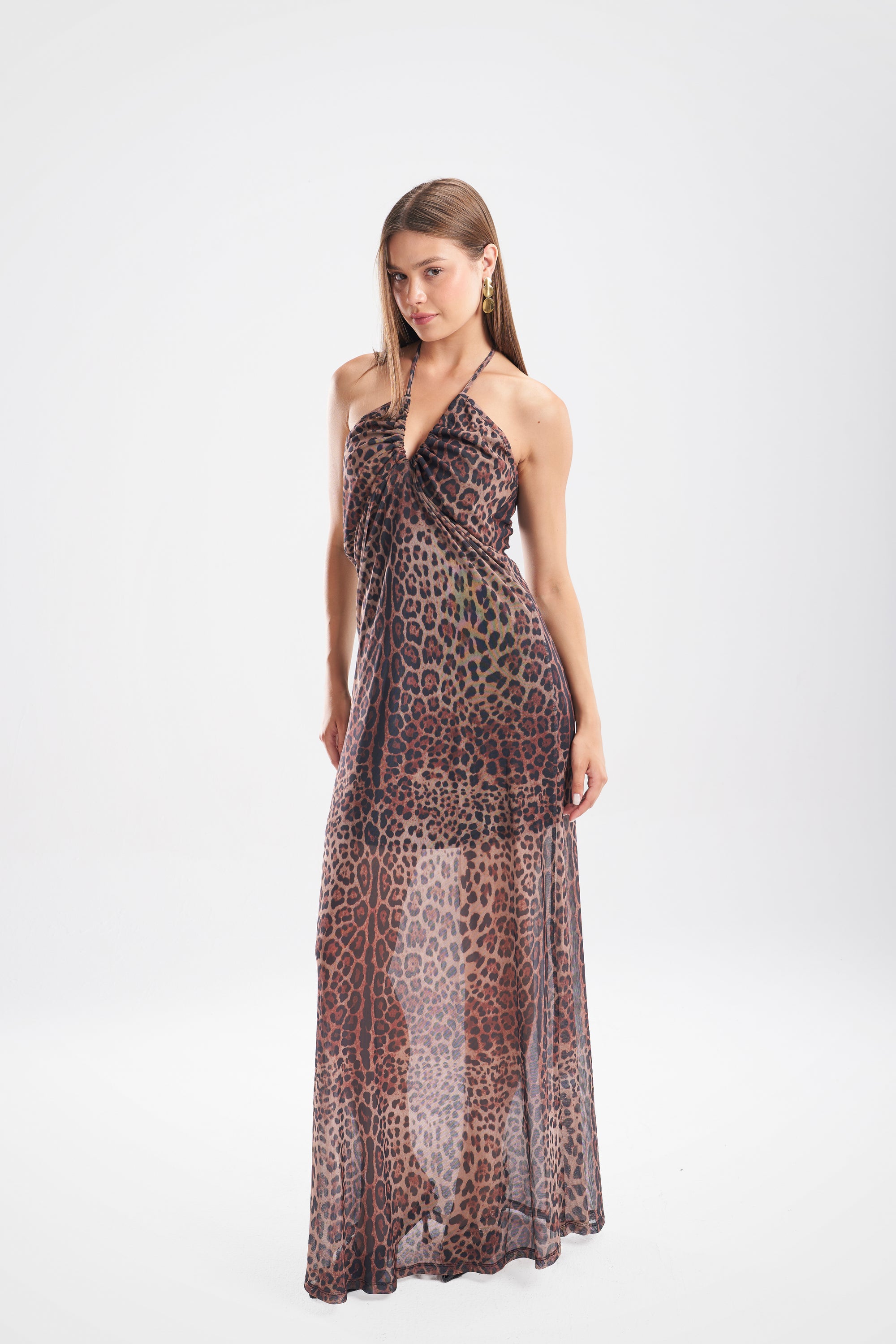 Patterned Halter Dress