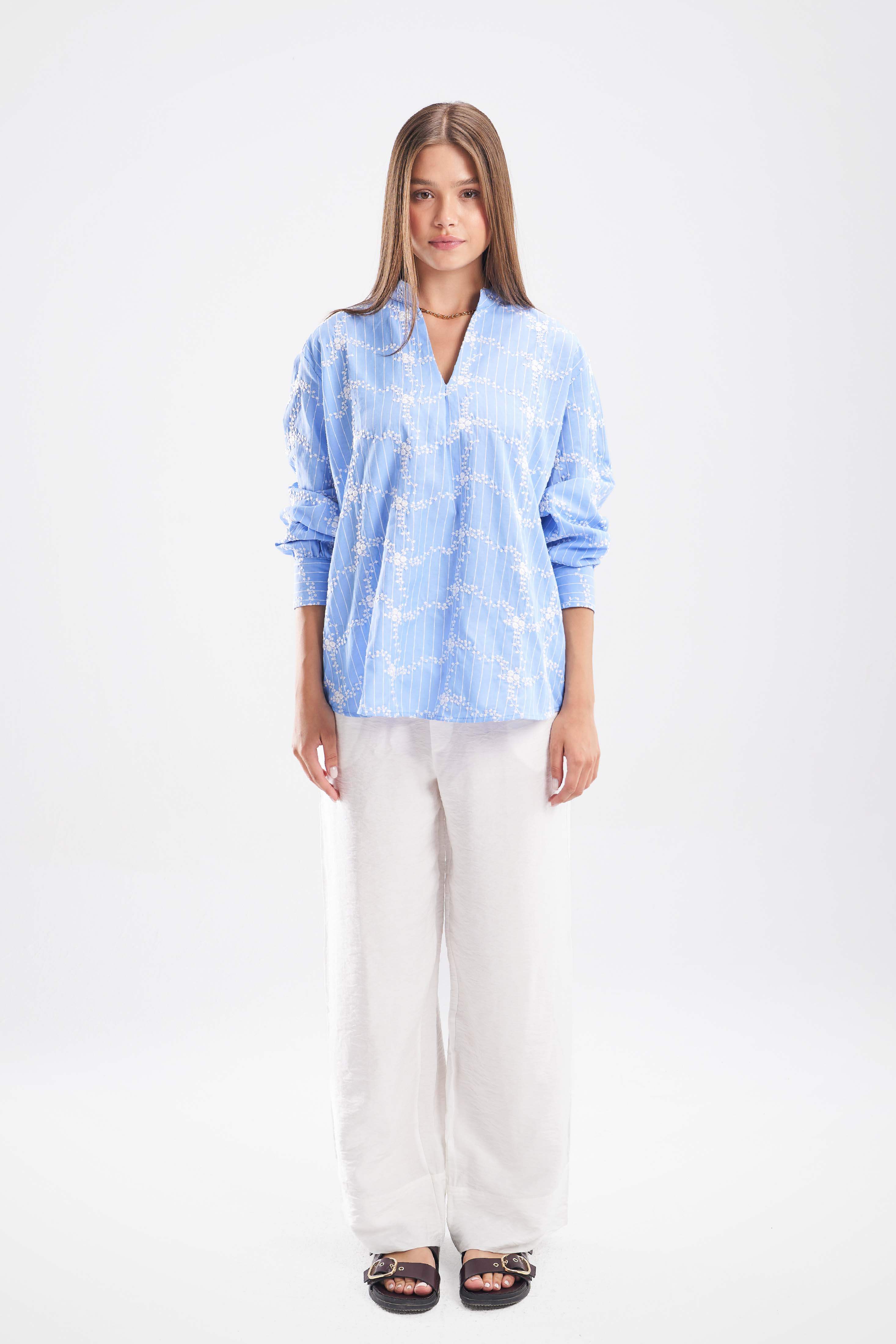 Blue Jacquard Shirt - ShopLDJ.com