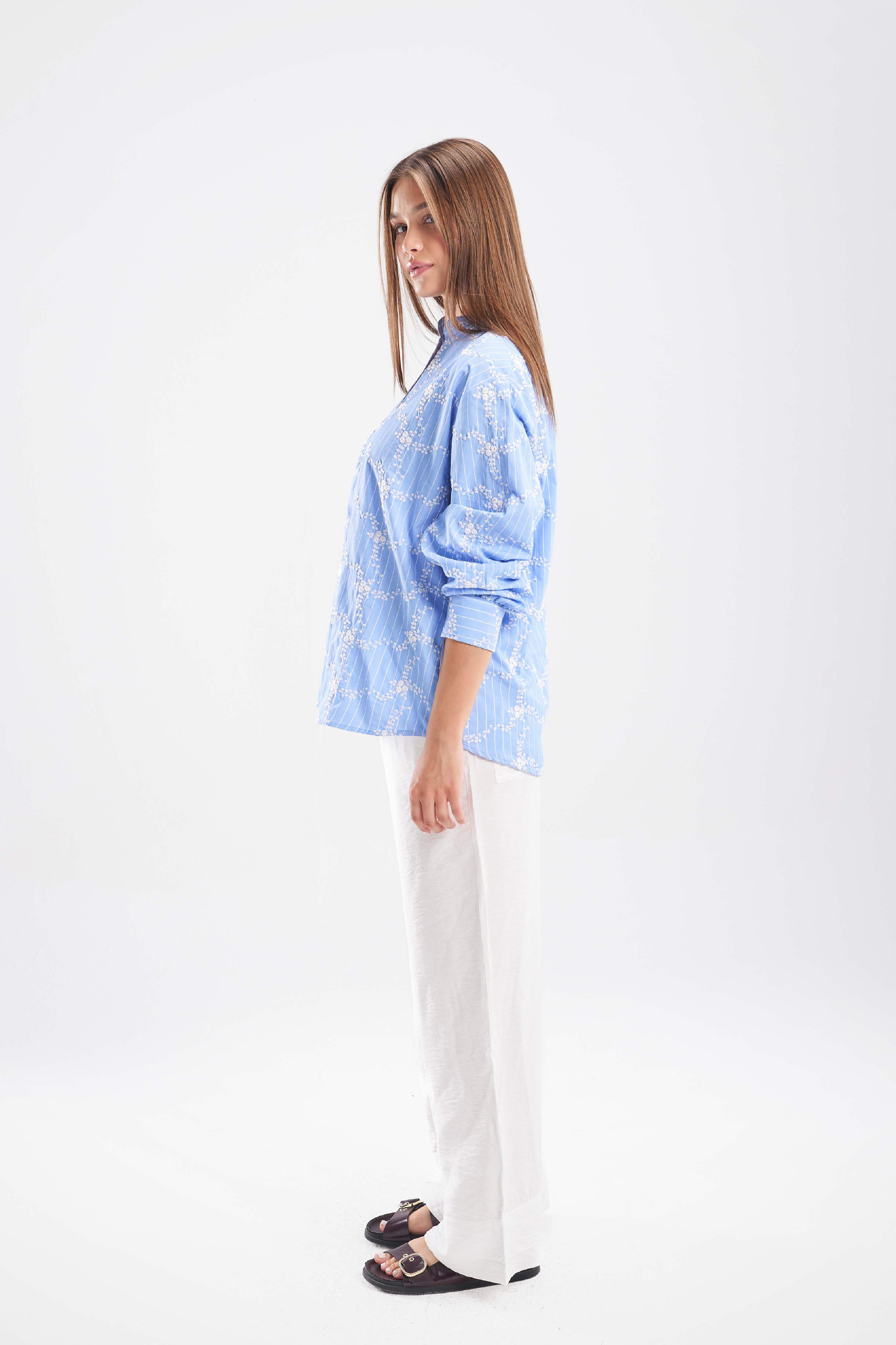 Blue Jacquard Shirt - ShopLDJ.com