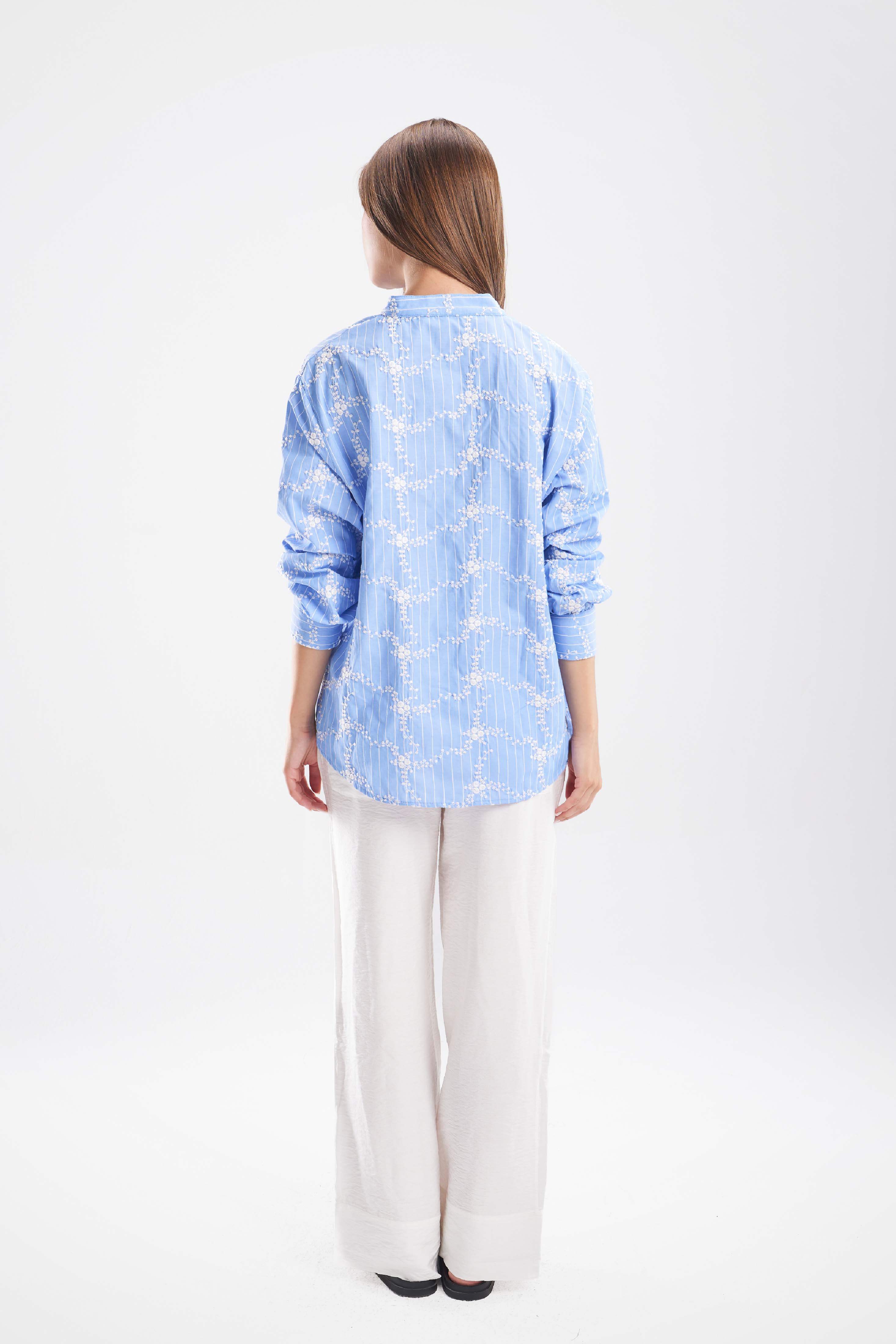 Blue Jacquard Shirt - ShopLDJ.com