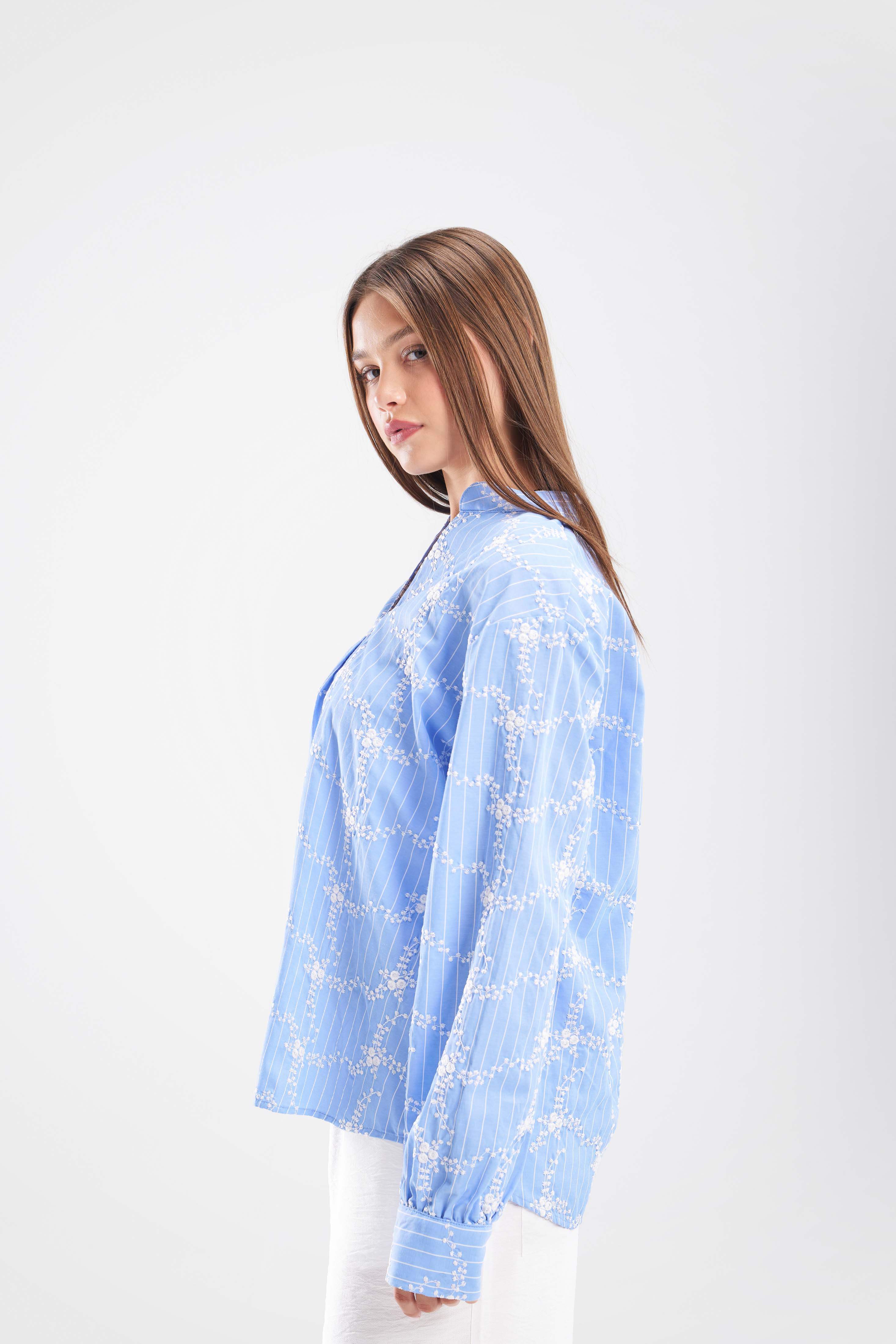 Blue Jacquard Shirt - ShopLDJ.com