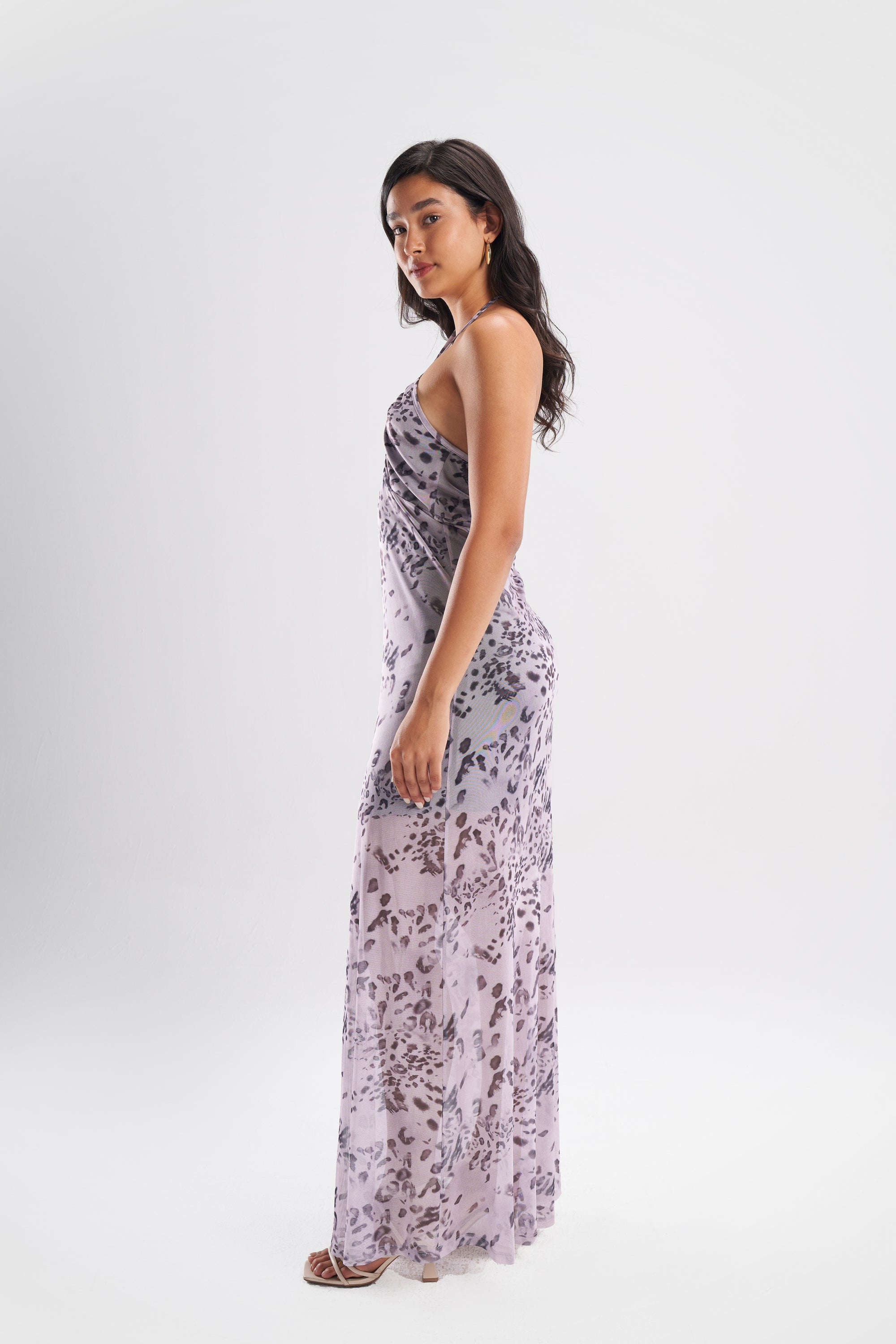 Patterned Halter Dress
