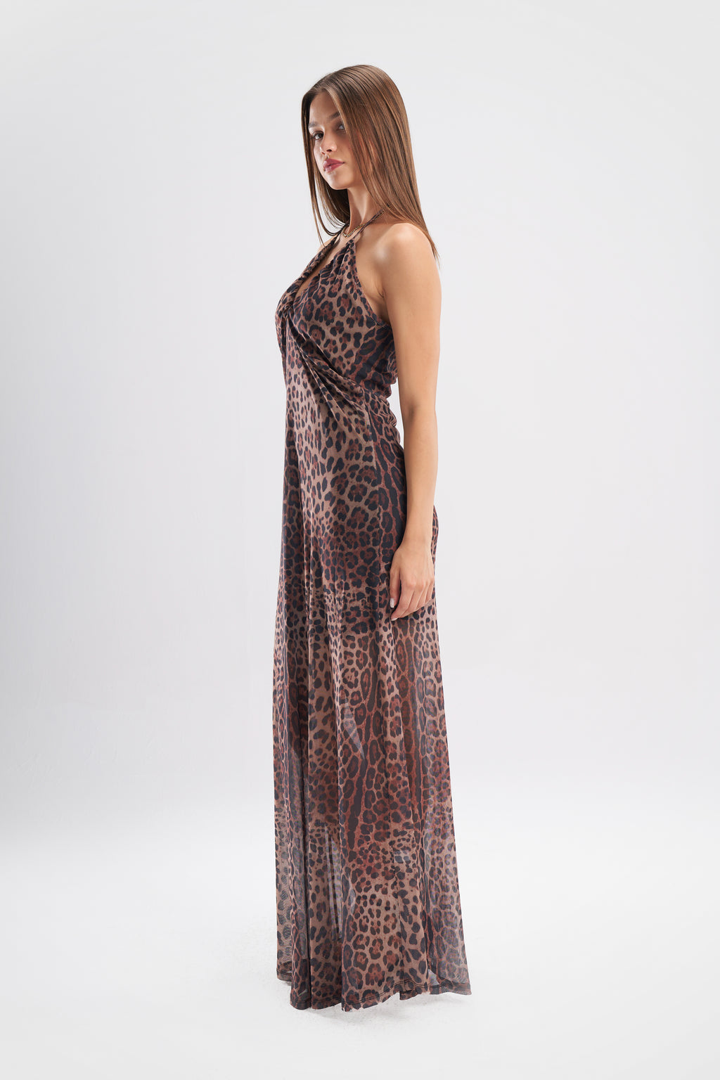 Patterned Halter Dress