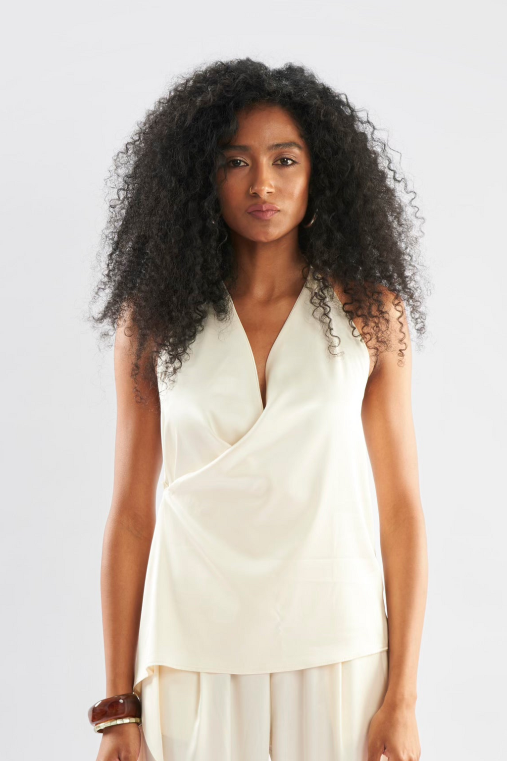 Satin Crossover Top