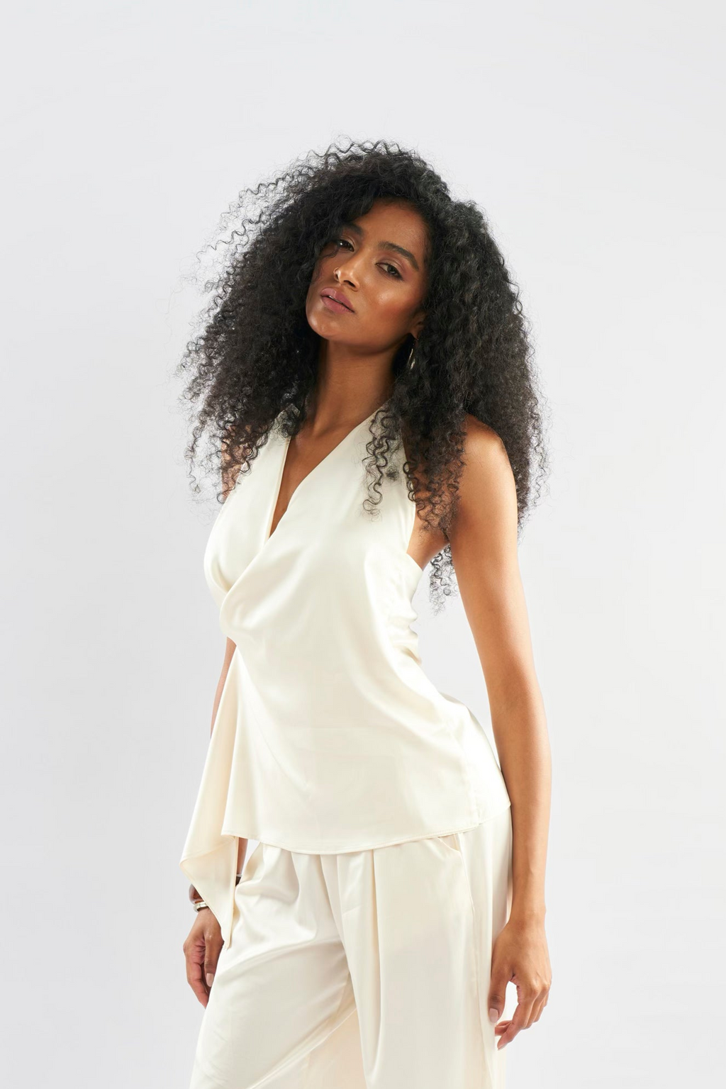 Satin Crossover Top