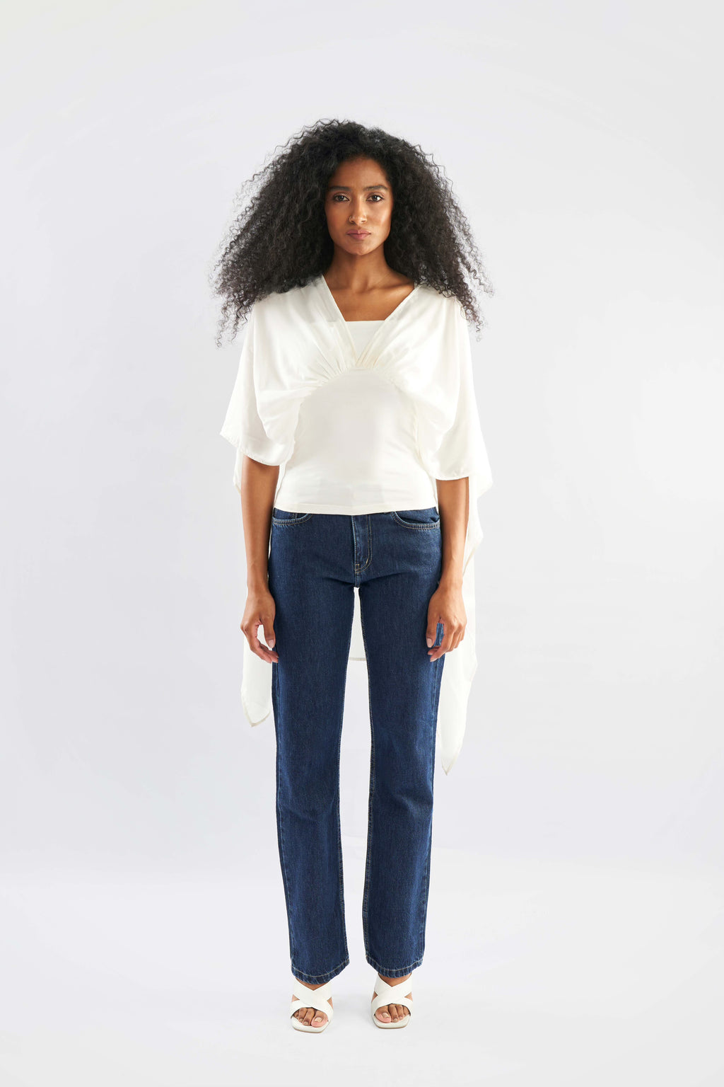 Shoulder Chiffon Drape Top - ShopLDJ.com
