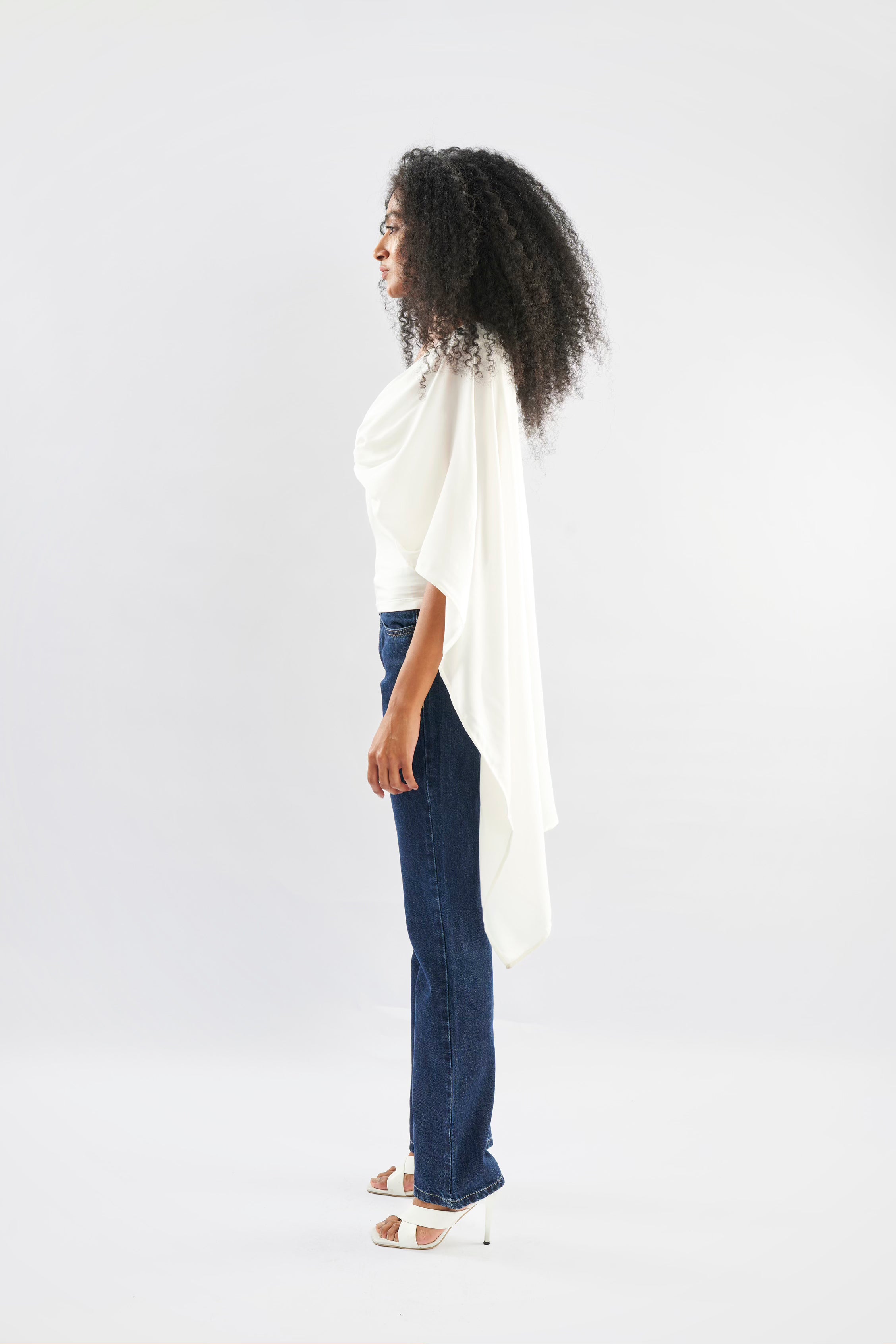 Shoulder Chiffon Drape Top - ShopLDJ.com
