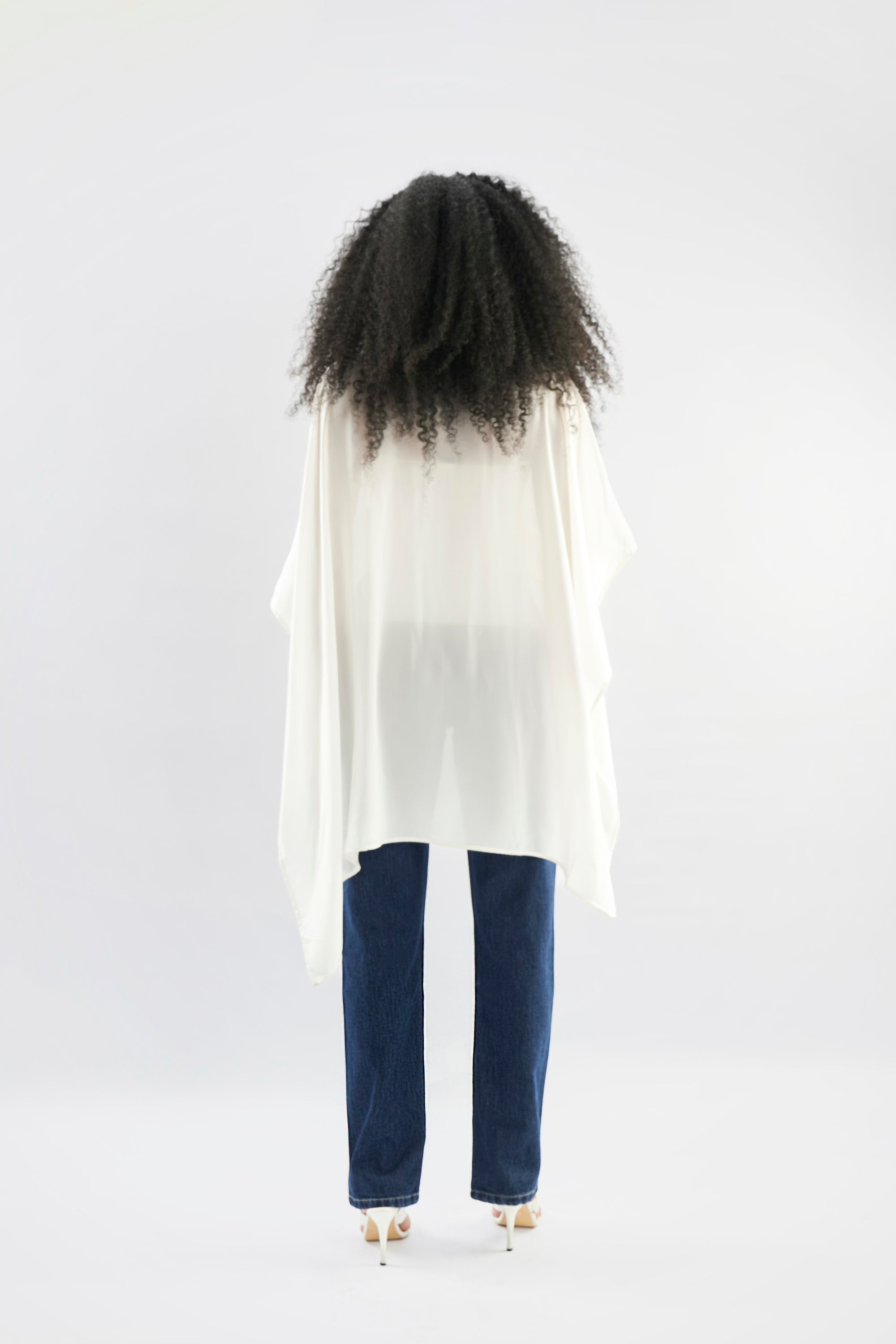 Shoulder Chiffon Drape Top