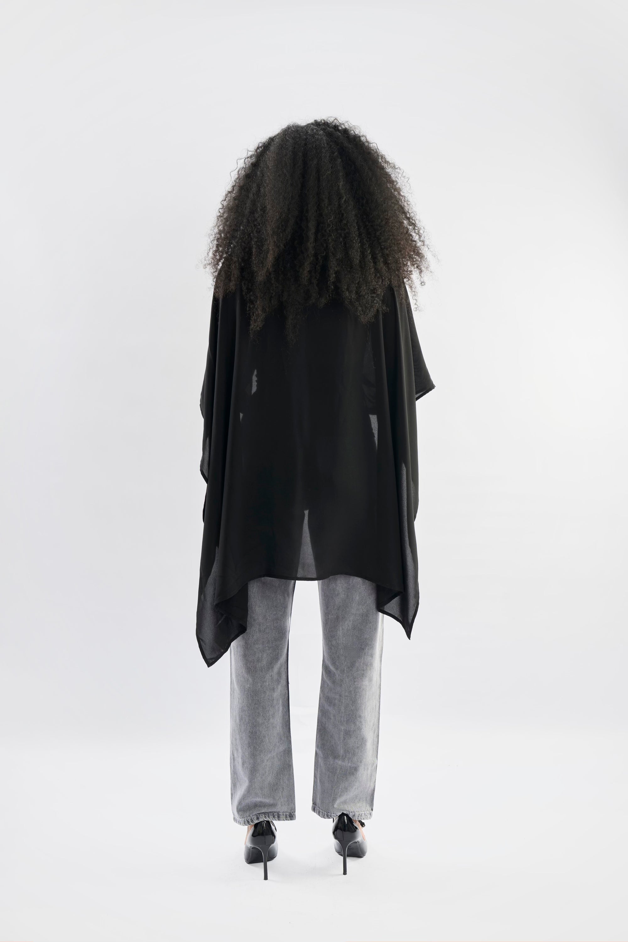 Shoulder Chiffon Drape Top