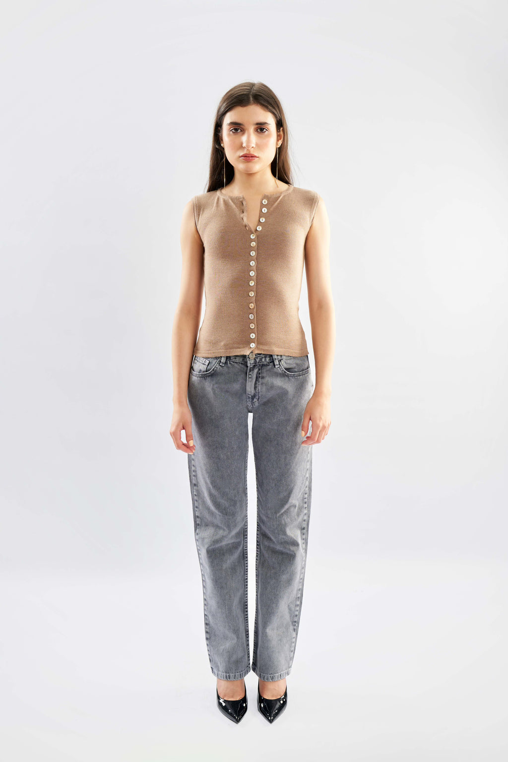 Mid-Rise Grey Jeans