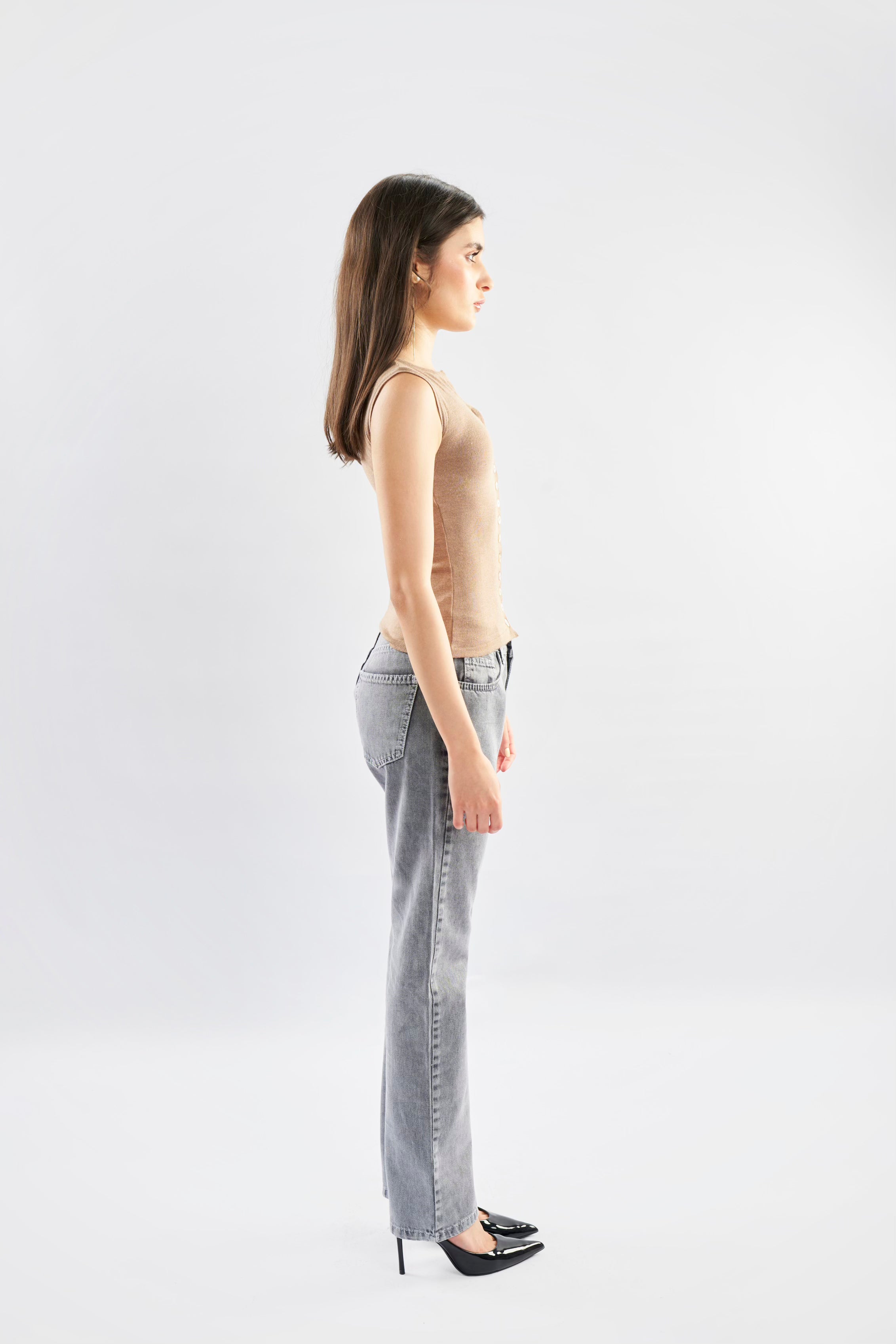 Mid-Rise Grey Jeans - ShopLDJ.com