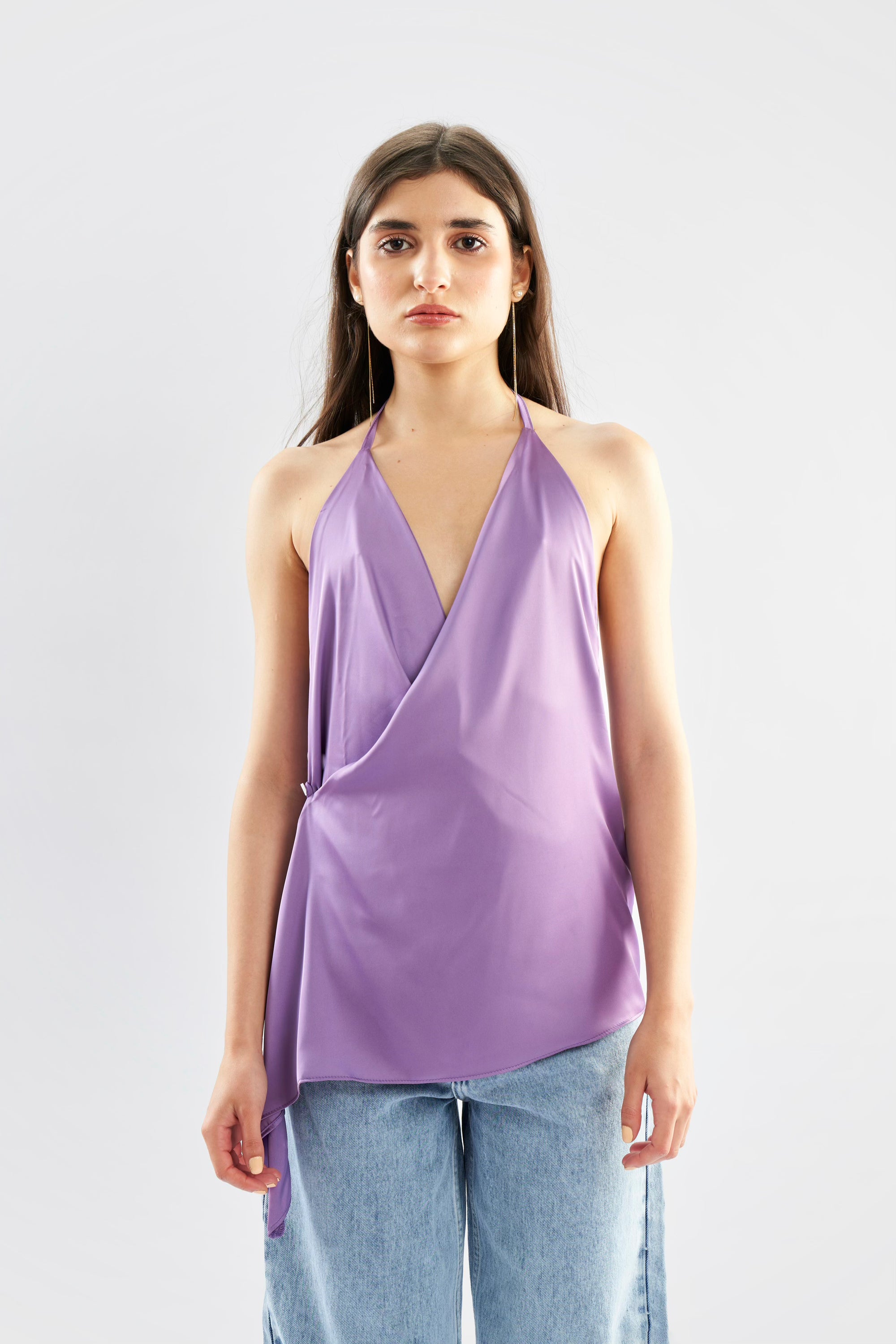 Satin Crossover Top