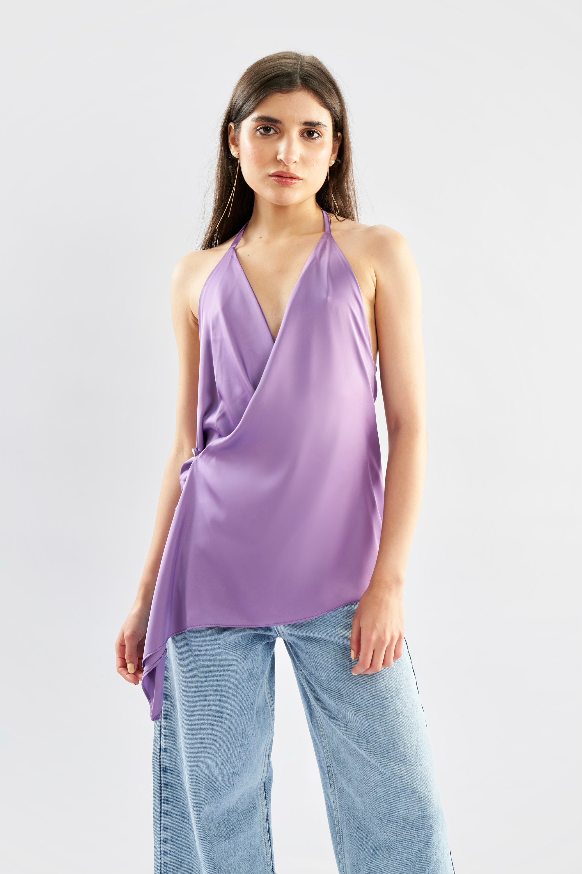 Satin Crossover Top