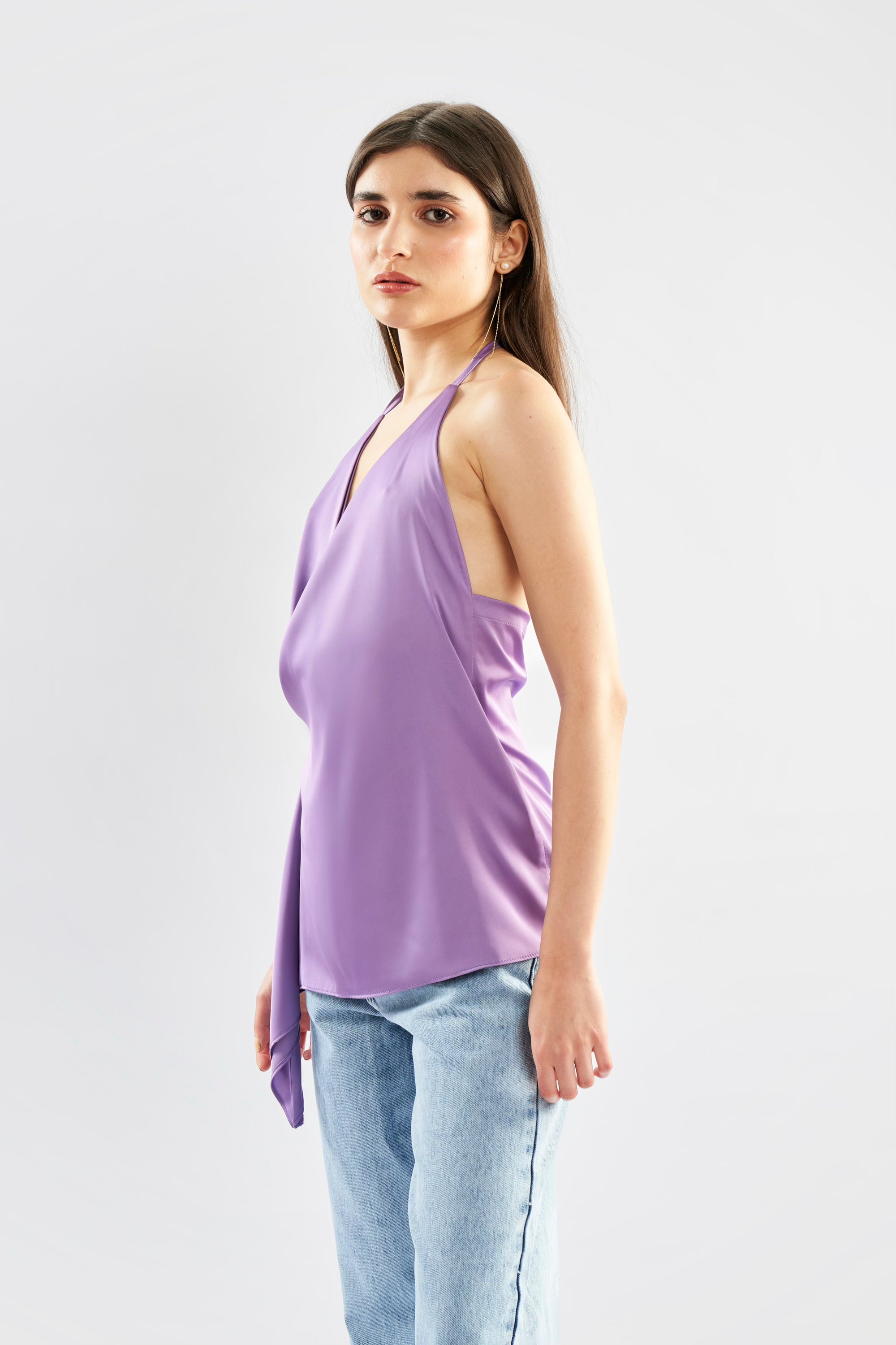 Satin Crossover Top