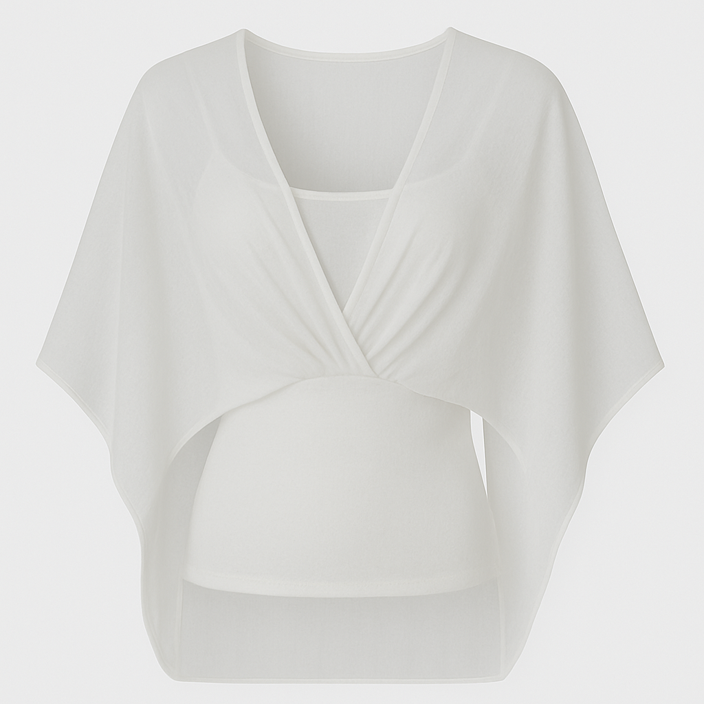 Shoulder Chiffon Drape Top