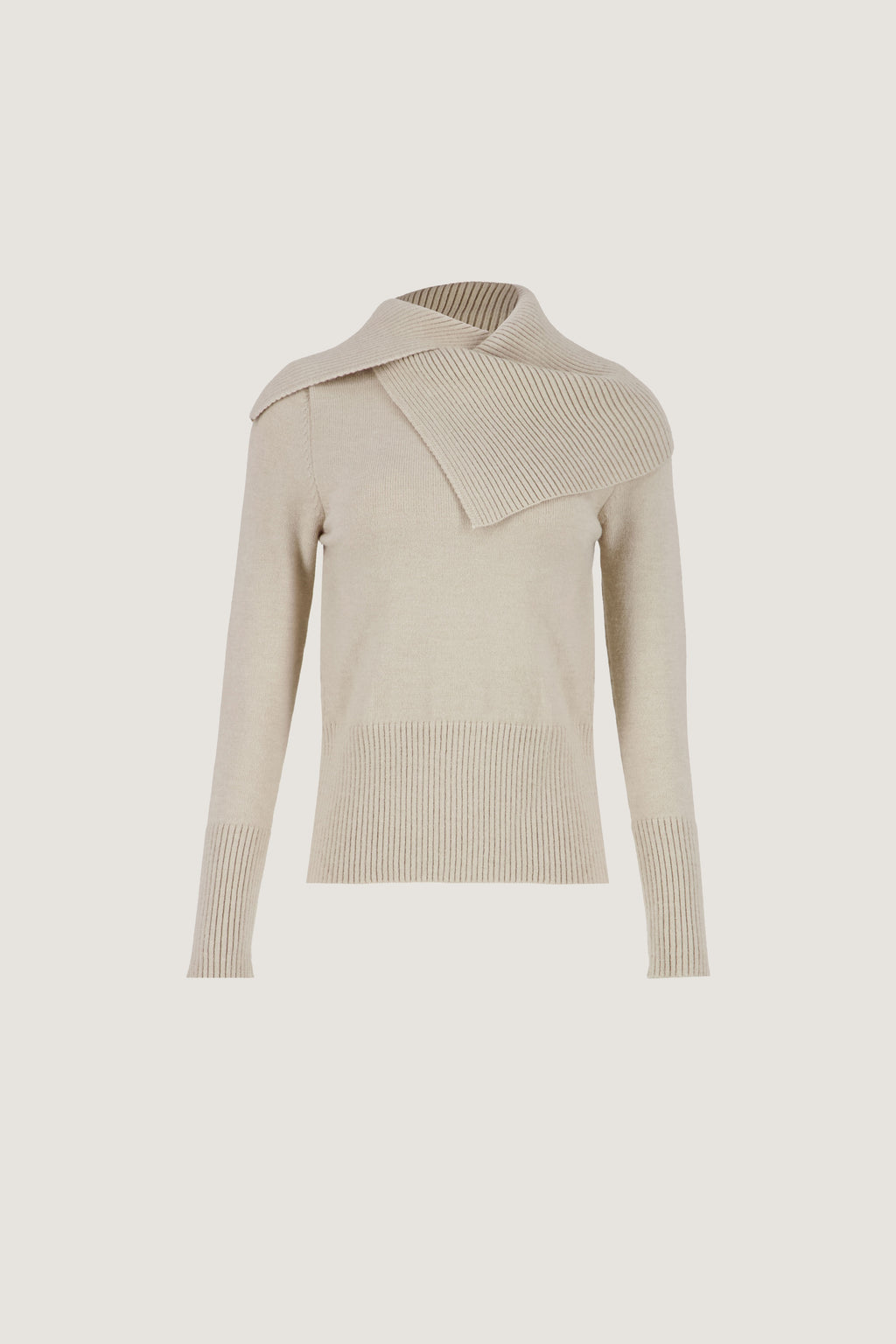 Asymmetric-Neck Pullover