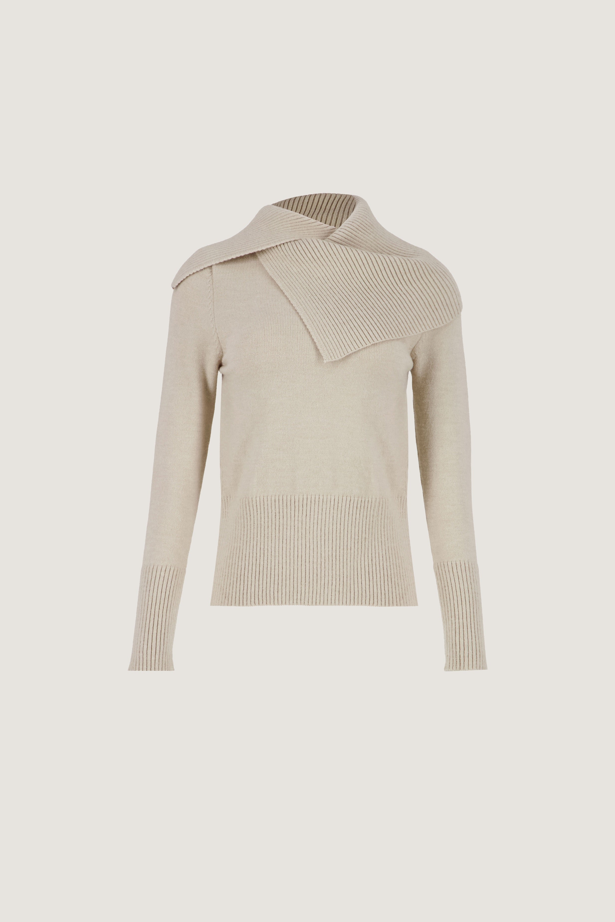 Asymmetric-Neck Pullover